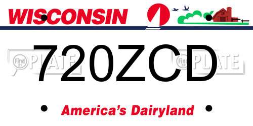 720ZCD Wisconsin License Plate