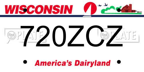 720ZCZ Wisconsin License Plate