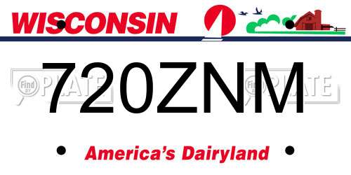 720ZNM Wisconsin License Plate