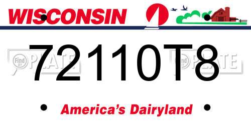 72110T8 Wisconsin License Plate