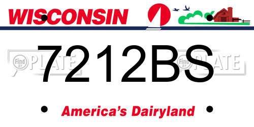 7212BS Wisconsin License Plate