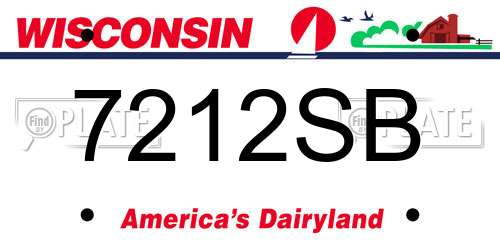 7212SB Wisconsin License Plate