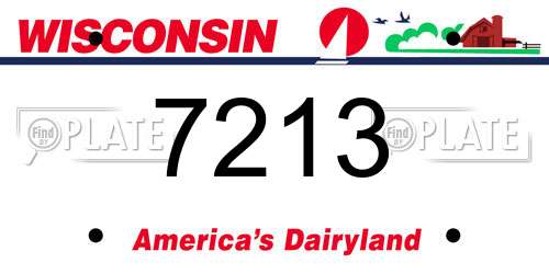 7213 Wisconsin License Plate