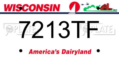 7213TF Wisconsin License Plate
