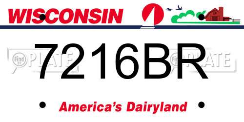 7216BR Wisconsin License Plate