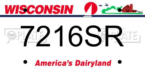7216SR Wisconsin License Plate