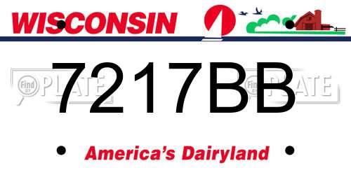 7217BB Wisconsin License Plate