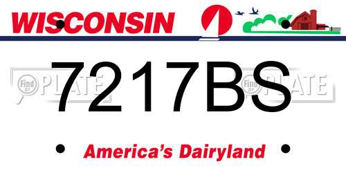 7217BS Wisconsin License Plate