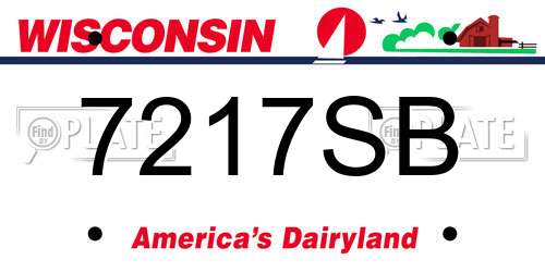 7217SB Wisconsin License Plate