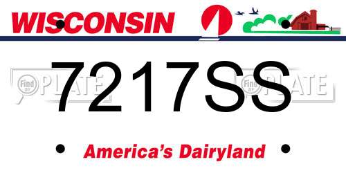 7217SS Wisconsin License Plate