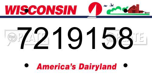 7219158 Wisconsin License Plate