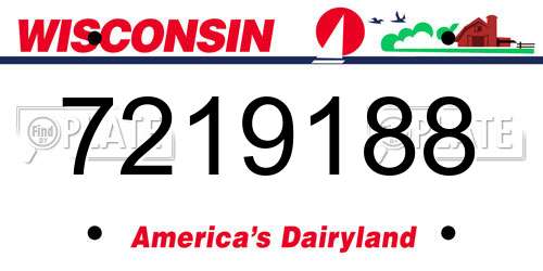 7219188 Wisconsin License Plate