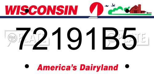 72191B5 Wisconsin License Plate