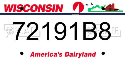 72191B8 Wisconsin License Plate