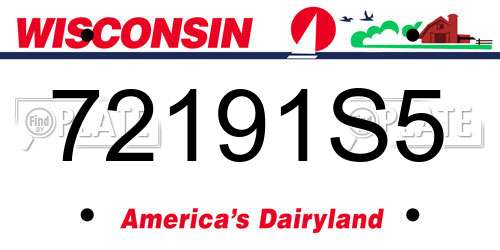 72191S5 Wisconsin License Plate