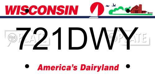 721DWY Wisconsin License Plate