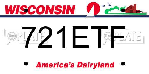 721ETF Wisconsin License Plate
