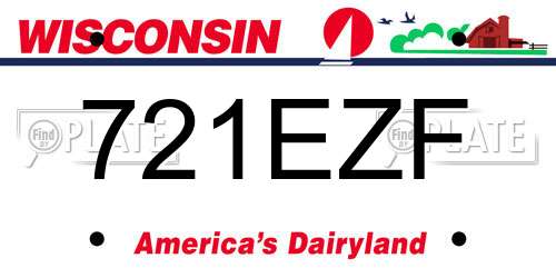 721EZF Wisconsin License Plate