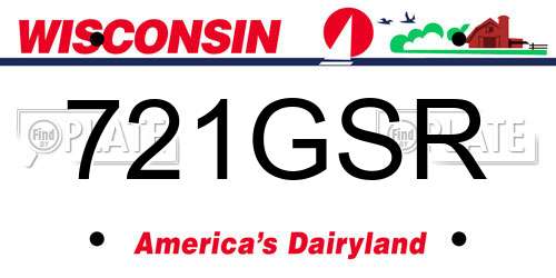 721GSR Wisconsin License Plate