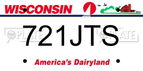 721JTS Wisconsin License Plate