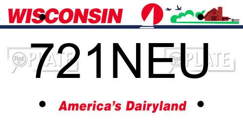 721NEU Wisconsin License Plate