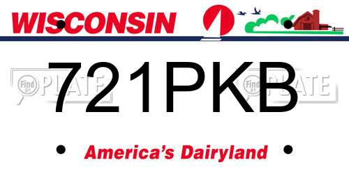 721PKB Wisconsin License Plate