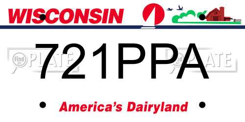 721PPA Wisconsin License Plate
