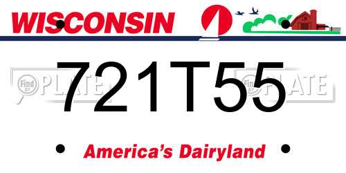 721T55 Wisconsin License Plate