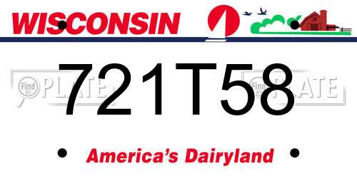 721T58 Wisconsin License Plate