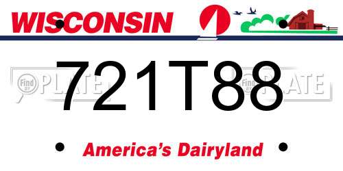 721T88 Wisconsin License Plate