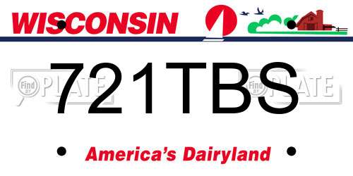 721TBS Wisconsin License Plate