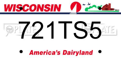 721TS5 Wisconsin License Plate