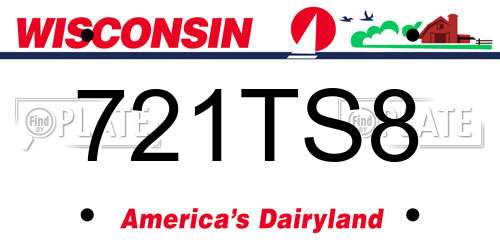 721TS8 Wisconsin License Plate