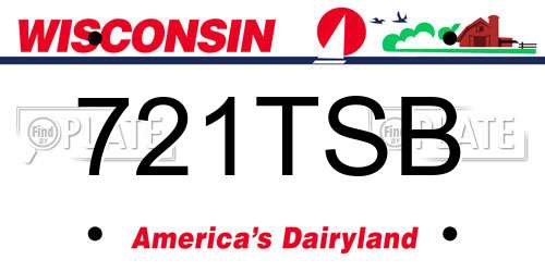721TSB Wisconsin License Plate