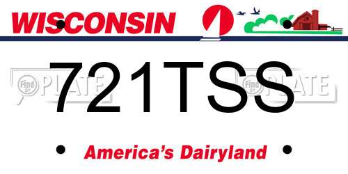 721TSS Wisconsin License Plate