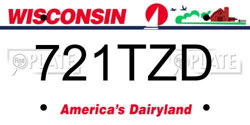 721TZD Wisconsin License Plate
