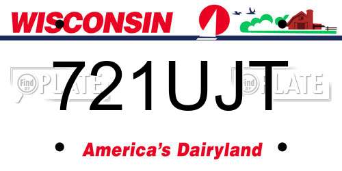 721UJT Wisconsin License Plate