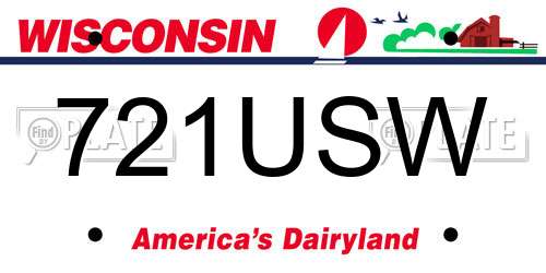 721USW Wisconsin License Plate