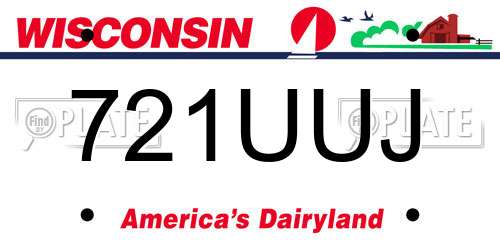 721UUJ Wisconsin License Plate