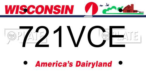 721VCE Wisconsin License Plate
