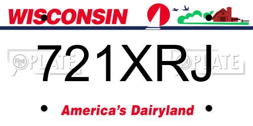 721XRJ Wisconsin License Plate