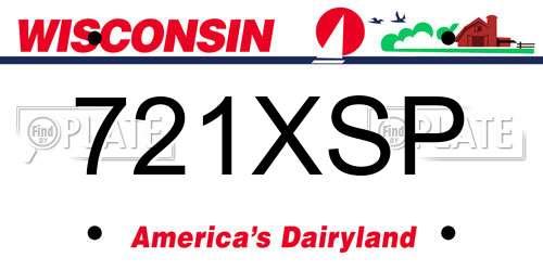 721XSP Wisconsin License Plate