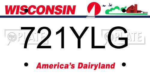 721YLG Wisconsin License Plate