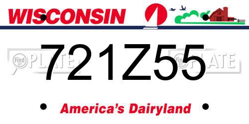 721Z55 Wisconsin License Plate
