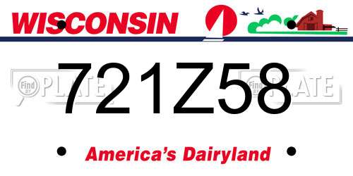 721Z58 Wisconsin License Plate