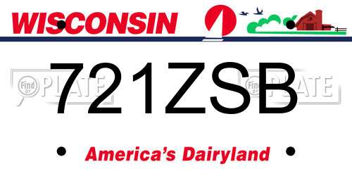 721ZSB Wisconsin License Plate