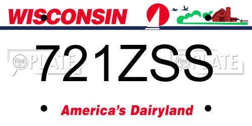 721ZSS Wisconsin License Plate