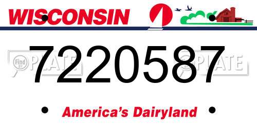 7220587 Wisconsin License Plate