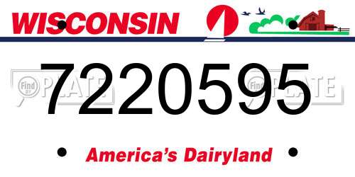 7220595 Wisconsin License Plate