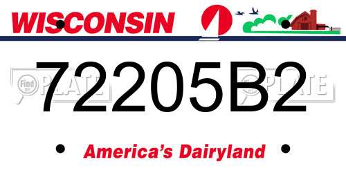 72205B2 Wisconsin License Plate